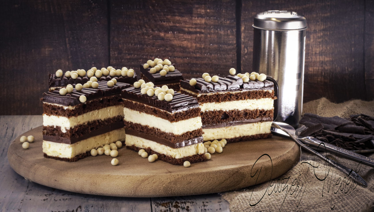 Csokoládés  vaníliás szelet